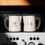 MUVNA DBW Milk Frothing Pitcher 600ml Stainless Steel Steam Milk Pitcher Jug for Espresso Latte Art 