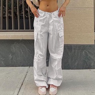 Fashion drawstring floor mop overalls 時尚抽繩拖地工裝褲女士