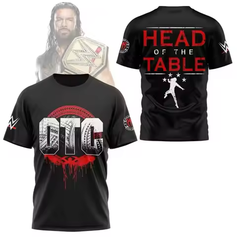 Men's New 3D Printed Roman Reigns Motorcycle OTC Men's T-shirt Street Casual Sports Fashion 2026 Sum