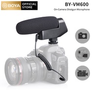 BOYA BY-VM600 Cardioid Directional 3.5mm Condenser On-Camera Microphone Interview Mic for DLSR Camera (Foam and Fur Windscreens Included)