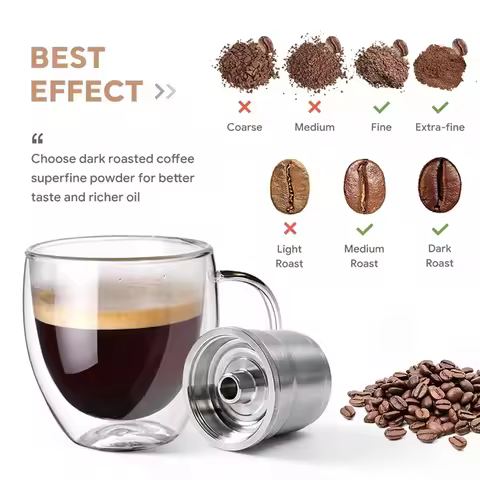 Latest For Illy X7/Illy Y3/Illy Y5 Reusable Coffee Capsule Refillable Filters Stainless Steel Spoon 