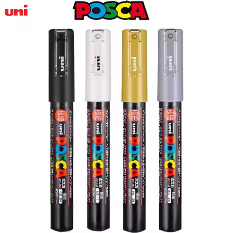 UNI POSCA Markers Set PC-1M/3M/5M Permanent Acrylic Paint Pen Quick Dry Graffiti Painting Art Suppli