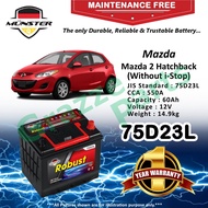 Münster Robust MF CMF 75D23 | 75D23L (60AH) Car Battery Bateri Kereta for Mazda 2 M2 Hatchback ( Wit