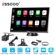 ESSGOO 9 Inch Wireless CarPlay Android Auto 9" Portable Car Monitor GPS Navigation Bluetooth 5.3 FM 