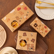 Egg Tart Box 2pcs 4pcs 6pcs Kraft Paper Egg Tart Packaging Box Household Cute Portuguese Egg Tart Pa