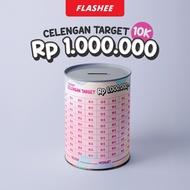 Flashee Bundle Package 3 Pcs Viral Target Piggy Bank Open Close Piggy Bank Children's Piggy Bank
