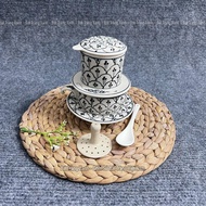 Bộ Phin Pha Cà Phê Gốm Sứ Bát Tràng Cao Cấp Kèm Thìa - Phin Pha Coffee Gốm Sứ - Phin lọc cà phê ran