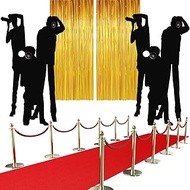 Drydiet VIP Stage Door Photography Backdrop Set 14.7 ft x 2.62 ft Red Carpet Runner Paparazzi Plasti