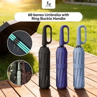 Ezlife 60 bones Umbrella Ring Buckle Handle Fully Automatic 10 ribs Folding UV Big Size Automatik Pa