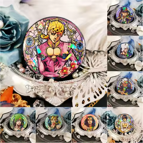 Anime JoJo Jonathan Joestar Kujō Jōtarō Jolyne Cujoh Joe Kid Cosplay Badge Pin SPTE Tinplate Brooch 