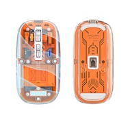 M133 Rechargeable Portable Wireless Mouse Transparent Shell Bluetooth Mouse with 2.4GHz USB 2400DPI 