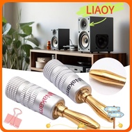 LIAOY Musical Sound Banana Plug, 4MM Speakers Amplifier  Nakamichi Banana Plug, Speaker Plugs for Speaker Wire 4MM Banana Connector with Screw Lock Audio Jack