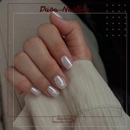 Nailbox for hands and feet, short square shape, simple bright mirror finish, comes with free nail gl