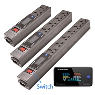 Digital display meter power strip with switch , 2-14 Way Universal Socket,C14 power input port