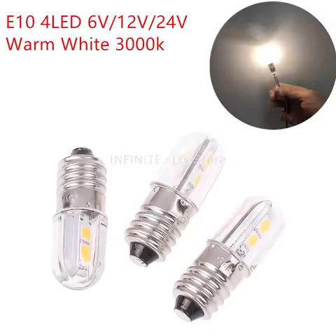 1pcs E10 Flashlight Led Bulb 6V 12V 24V 4LED Signal Lamp Replacement Bulb For Torch Indicator Bulb H