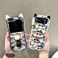 GANTUNGAN Samsung Zflip7 New Model Crayon Sinchan Cartoon Japanese Characters Crocodile Cute With Fi