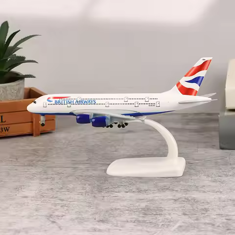 20cm Alloy Metal UK Air British Airways AIRBUS 380 A380 Airlines Airplane Aircraft W Landing Gears M