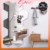 Geometric Hexagon Acrylic 3D Art Mirror Wall Sticker Home DIY Decor Toilet Living Room Decoratation