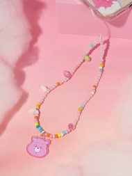 SHEIN X Care Bears 可愛的心形假珍珠串珠手機掛繩掛飾