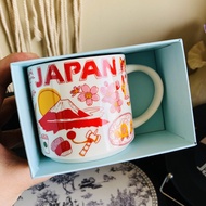 แก้วสตาร์บัคคัพ BTS ถ้วยแบบจำกัดของญี่ปุ่นแก้วกาแฟแก้วเซรามิกเมืองในโลกกับของขวัญกระเป๋าถือ14ออนซ์/4