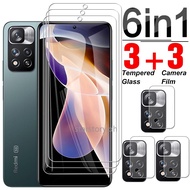 6-in-1 Tempered Glass For Xiaomi Redmi Note 11 Pro Plus 5G Full Cover Screen Protector Lens Film For Note11 Pro Safety Glass