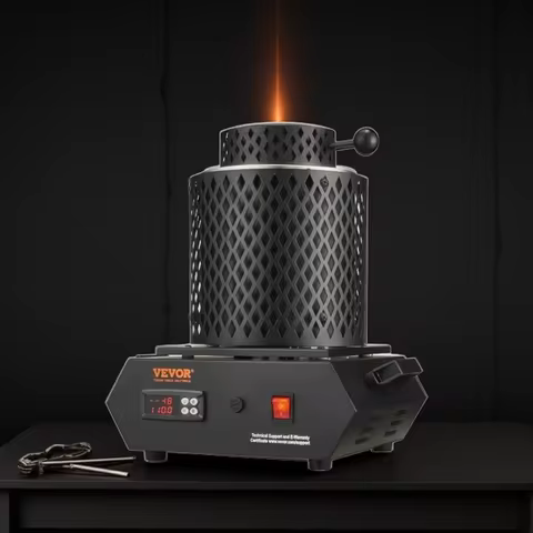 SIHAO 1350W Electric Melting Furnace Portable Metal Melting Furnace Gold Silver and Aluminium Quartz