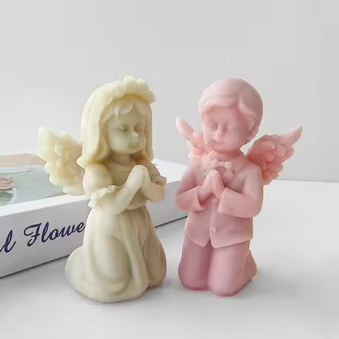 3D Prayer Angel Silicone Molds Scented Candle Plaster Mold DIY Epoxy Resin Gypsum Form Ornament Moul