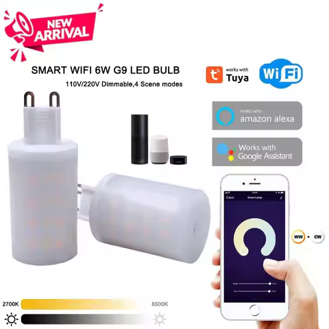 Tuya WiFi G9 Dimmable Smart Light G9 6W LED Lamp Bulb Intelligent Light Voice Control Work With Alex