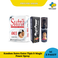 Kondom Sutra Extra Tipis 003 isi 2 Pcs & Magic Power Spray 15 ML Obat Kuat Pria Tahan Lama Sex