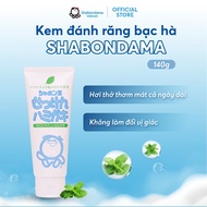 Shabondama Mint Toothpaste - Deep Cleansing Toothpaste Made in Japan - Toothpaste Tube 140G