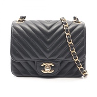 【二手】香奈兒 (Chanel) CHANEL 單肩背包 迷你款 A35200 黑色羊皮 (Sheepskin) 人字紋 V 字縫線鏈條肩背包