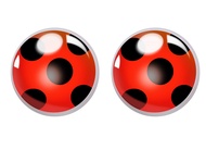 Ladybug Earrings Clip on Earrings No Pierced Ladybird Design Jewellery with Silver Ear Cuff Black Sp