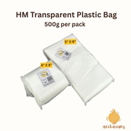 HM Transparent Plastic / Packaging Bag 500G (2 sizes available)