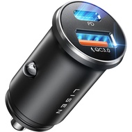 LISEN for iPhone 17 Pro Max Car Charger, 54W Alloy Cigarette Lighter Adapter, Dual Port 12V USB C Ca