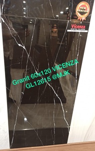 Granit 60x120 Kilap VICENZA Hitam Motif GL12615 Simple EleganMinimalis