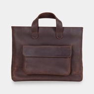 棕色皮革可轉換筆記型電腦包 適用於13-14吋筆記型電腦