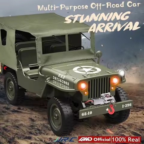 JJRC C8815 Retro Rc Car With LED Lights Full-scale Simulation Willis Professional 4WD Remote Control