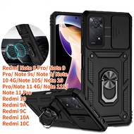 For Redmi Note 11S Note 11 Note 11 Pro Note 10S Note 10 Pro Note 10 Note 9s Note 9 Note 9 Pro Note 8 Pro Redmi 10A 10C Redmi 9A 9C Redmi 10 Armor Magnetic Ring kickstand Case
