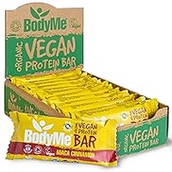 BodyMe Organic Vegan Protein Bar Raw Maca Cinnamon 12 x 60 g Vegan Protein Bar Gluten Free 16 g Complete Vegan Protein Snack 3 Proteins All Essential Amino Acids Fitness Bar