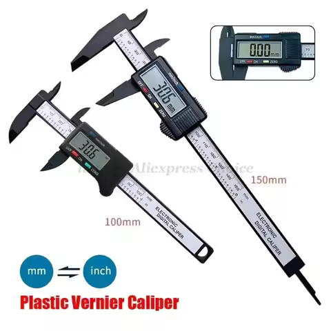 Plastic Vernier Caliper Digital Display Caliper Mini Text Play Caliper Vernier Ruler 100 150mm for W