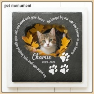Pet tombstone cat and dog memorial stone round diy ornaments slate memorial tombstone for commemorat