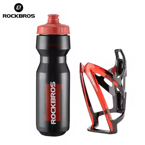 ROCKBROS Cycling Water Bottle+Water Bottle Holder 2-Piece Set -750ml Sports Water Bottle+Integrated