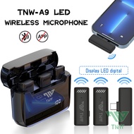 TNW-A9 Wireless 2 Microphone Dual Mikrofon Youtuber Vlog with Charging Case Clip on Mic hp Wireless