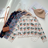 🍊เสื้อแขนยาวไหมพรมลายส้ม🍊