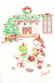 Christmas Time - Fireplace 明信片 | X'MAS POSTCARD