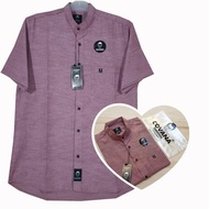 Baju Koko Sanghai Standar Distro Bahan Premium pria baju koko lengan pendek warna ungu kemeja muslim bahan catton ospord