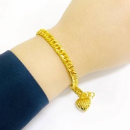 Bangkok Gold Pendant Heart Centipede Bracelet [0.7CM] COP916 Gold Bracelet Iman _ jewellery Gold Jew