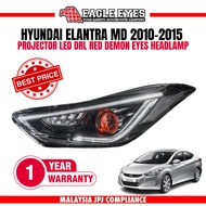 HYUNDAI ELANTRA MD 2010-2015 PROJECTOR LED DRL RED DEMON EYES HEADLAMP LAMPU DEPAN HEADLIGHT