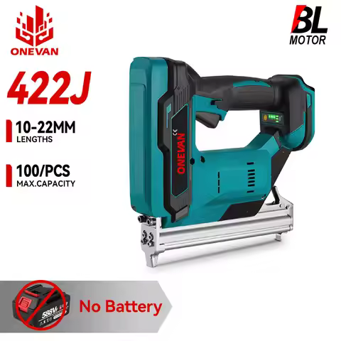 ONEVAN Brushless Electric Nail Gun Cordless Handheld Staple Furniture&wood 2Gears Nailer Renovation 