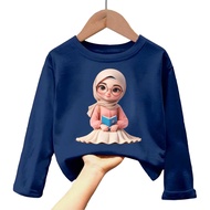 kaos anak perempuan gambar hijab girl cute lengan panjang Tshirt kids baby girl 1-12 tahun k.161